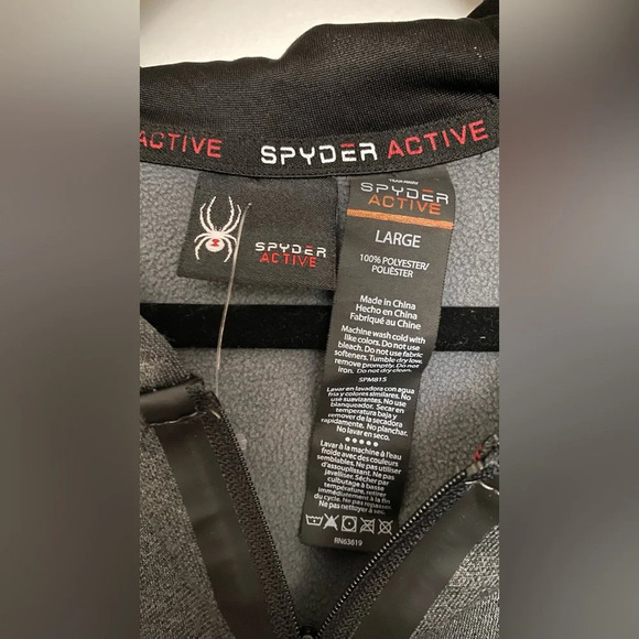 NWOT Spyder Mens Active Hoodie Sweatshirt Pullover ProWEB Zip Fleece Lined Large - Picture 3 of 7